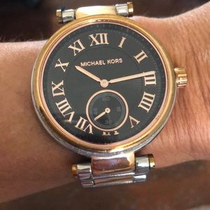 Michael KORS two toned diamond encrusted watch